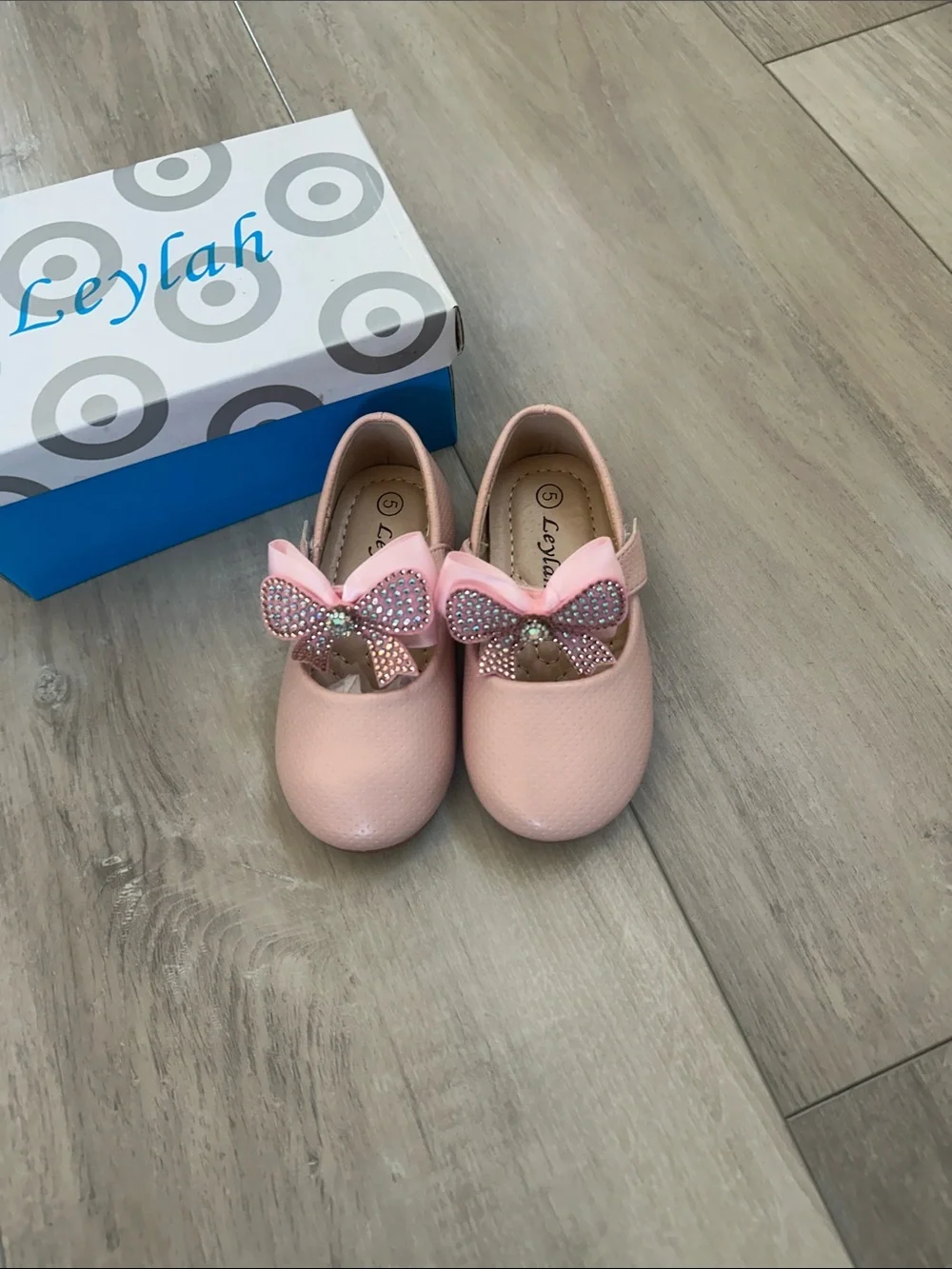 Pink Crystal Bow Mary Jane Kids Dress Shoes